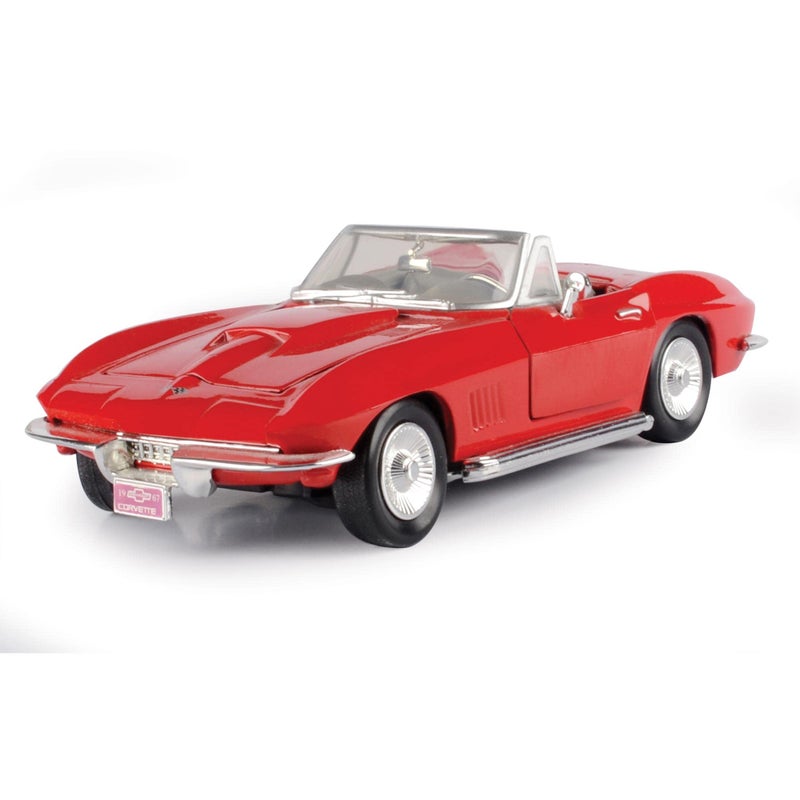 Motor Max 1967 Chevy Corvette, Red - Motormax 73224 - 1/24 Scale Diecast Model Toy Car - Image 1